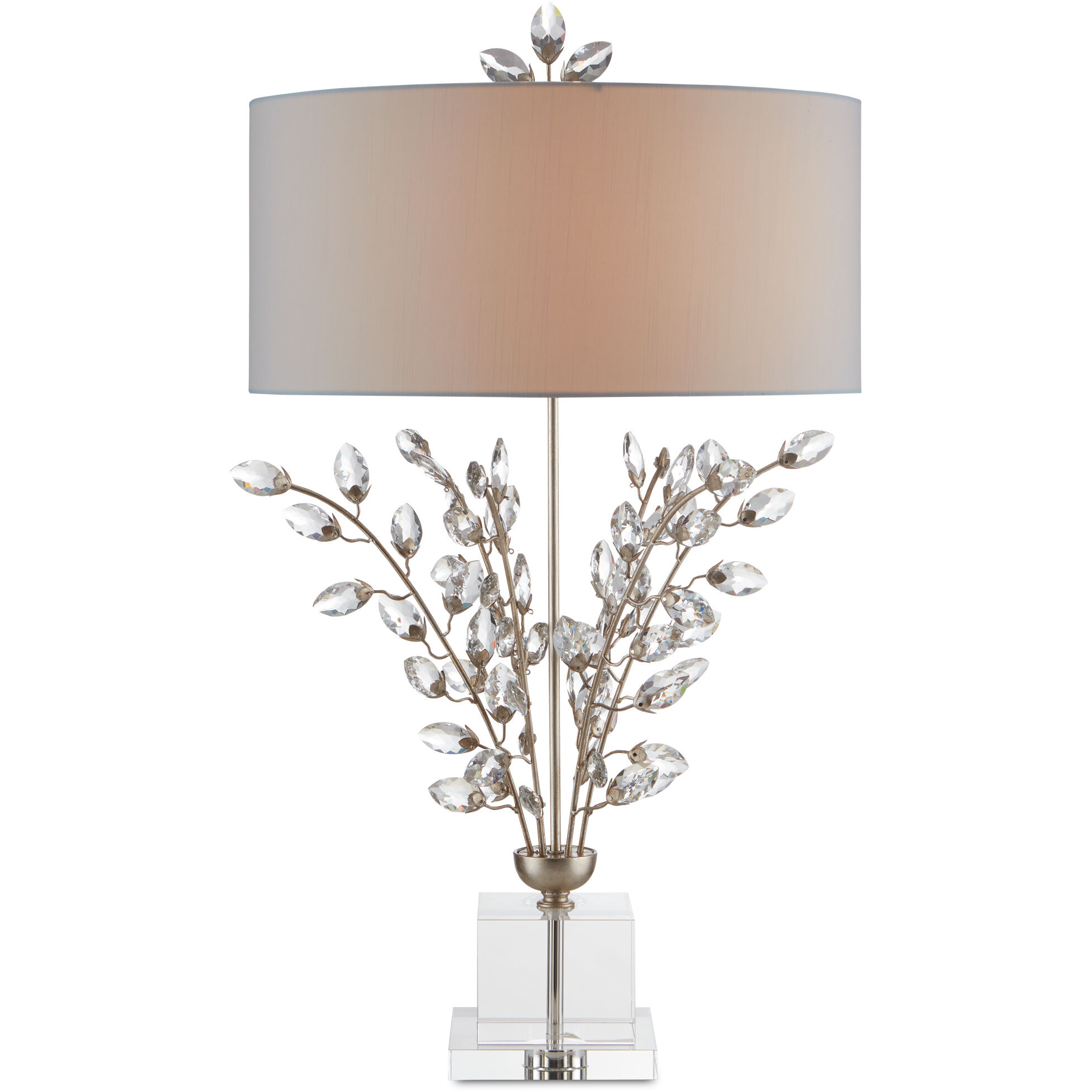 Forget-Me-Not 33.75 inch 75 watt Silver Leaf/Clear Table Lamp Portable Light
