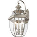 Monterey 3 Light 23 inch Brushed Nickel Outdoor Wall Lantern
