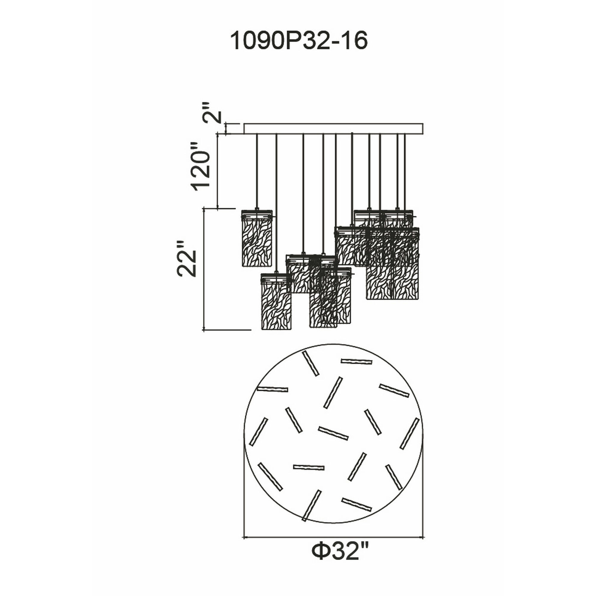 Carolina LED 32 inch Gold Leaf Down Chandelier Ceiling Light