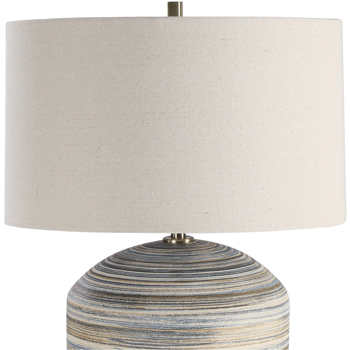 Prospect 22 inch 150 watt Brown/Taupe/Cream/Blue Ceramic Accent Lamp Portable Light