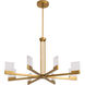 Gamma 8 Light 36 inch Brushed Brass Chandelier Ceiling Light
