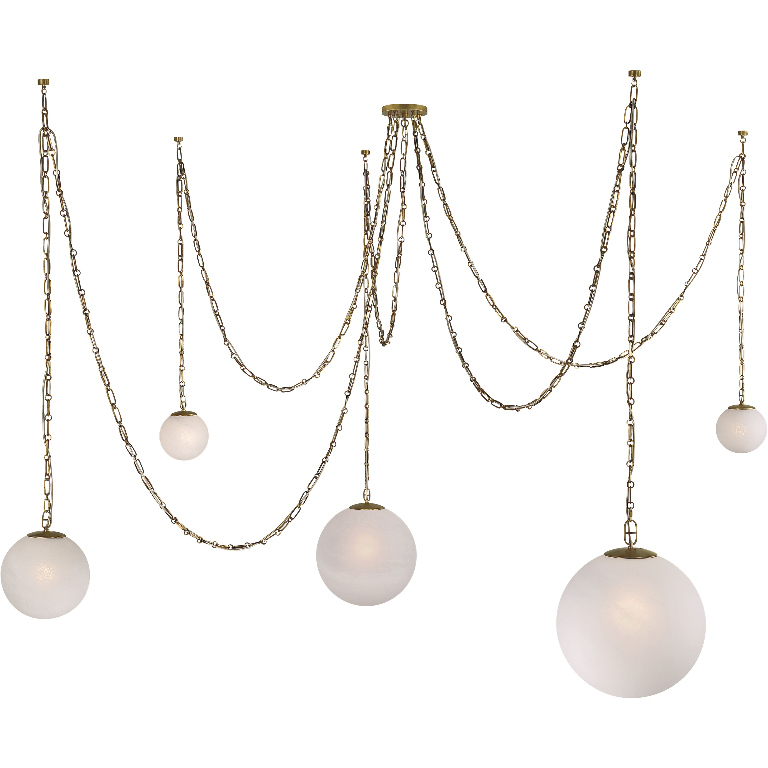 Marbelle 5 Light 84.5 inch Legacy Brass Pendant Ceiling Light