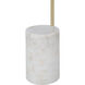 Merlot 62 inch 60 watt Satin Brass and Honed White Floor Lamp Portable Light