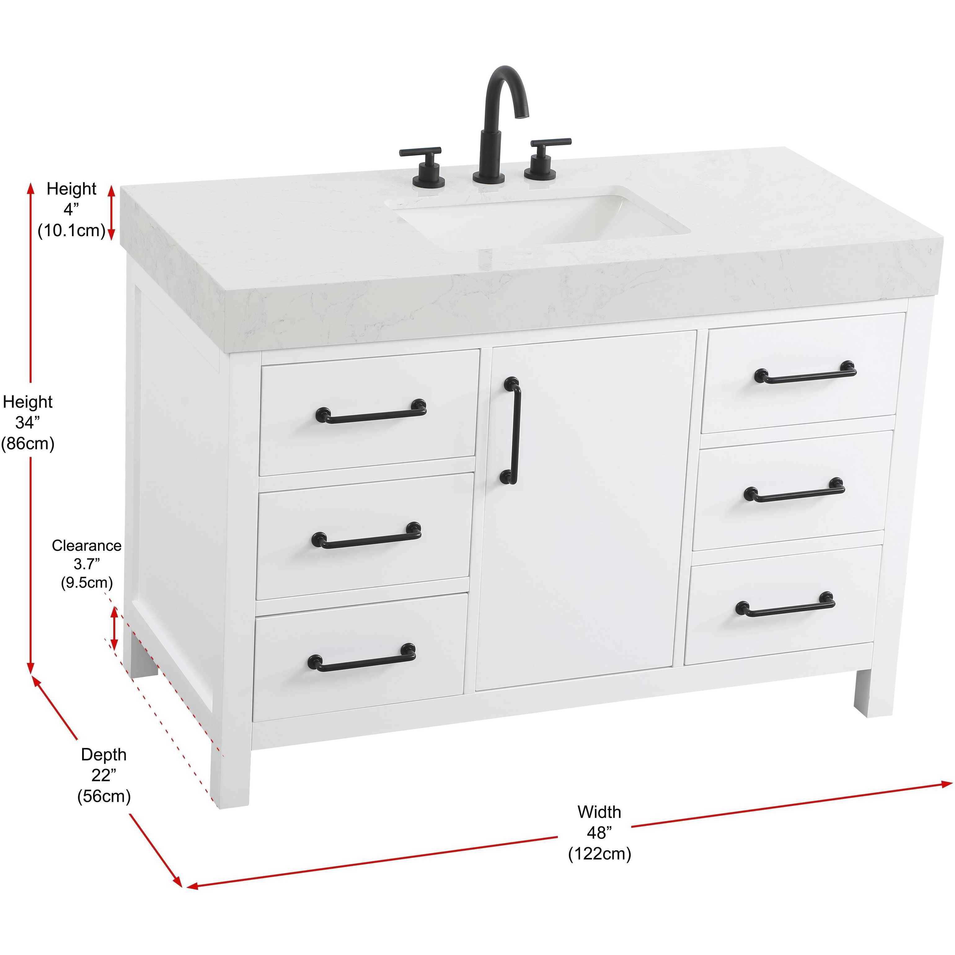 Nathan 48 X 34 inch White Bathroom Vanity Cabinet
