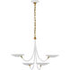 Thomas O'Brien Keria LED 29.75 inch Matte White and Hand-Rubbed Antique Brass Chandelier Ceiling Light, Medium