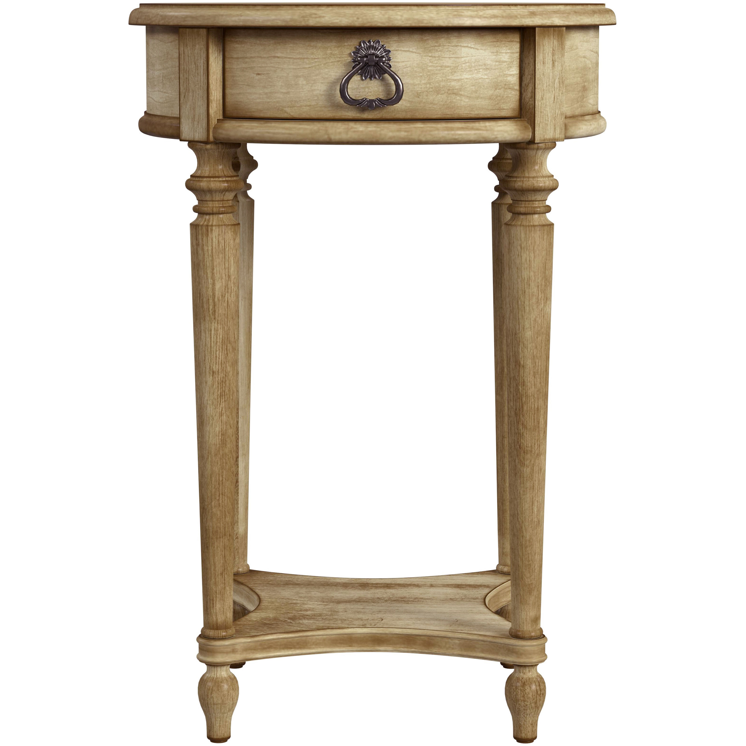 Jules 1 Drawer Round End Table with Storage in Beige