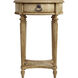 Jules 1 Drawer Round End Table with Storage in Beige