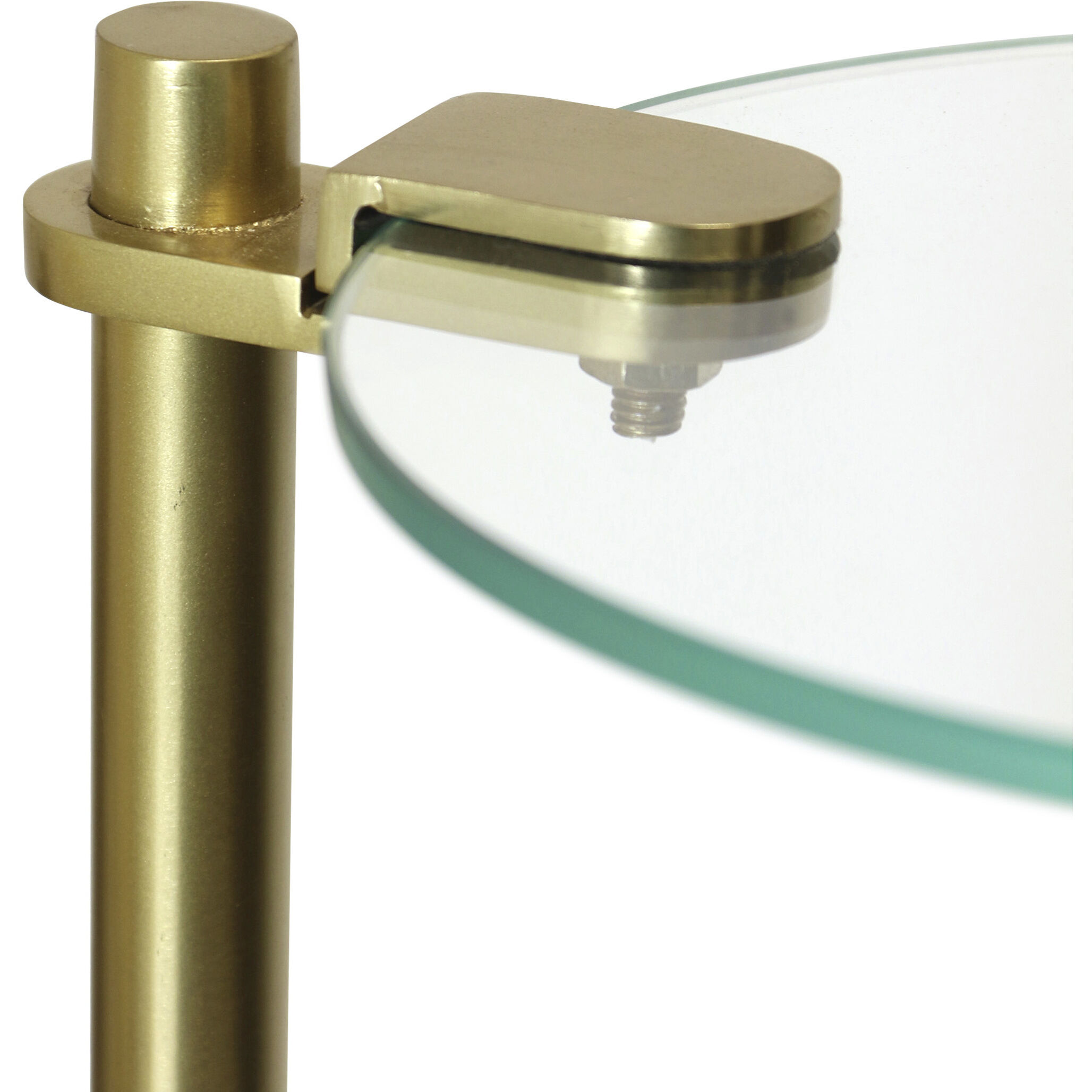 Orion 21.5 X 12 inch Gold and Marble and Clear Side Table