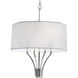 Diamond 4 Light 21 inch Polished Nickel Chandelier Ceiling Light in White Fabric