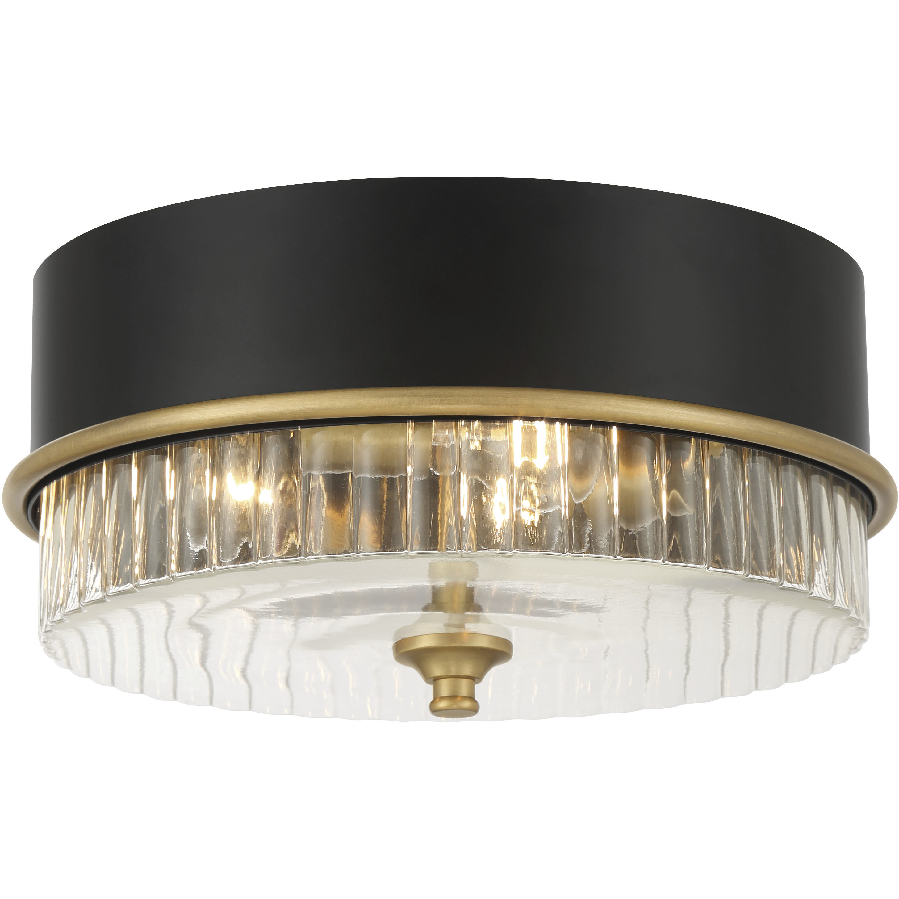 Stamford 3 Light 15 inch Legacy Brass Flush Mount Ceiling Light