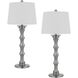 Rockland 32 inch 150.00 watt Brushed Steel Table Lamp Set Portable Light, Pair