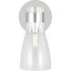 AERIN Moritz 1 Light 5.75 inch Polished Nickel Bath Vanity Wall Sconce Wall Light in Clear Glass