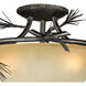 Sierra LED 18 inch Black Walnut Semi-Flush Mount Ceiling Light