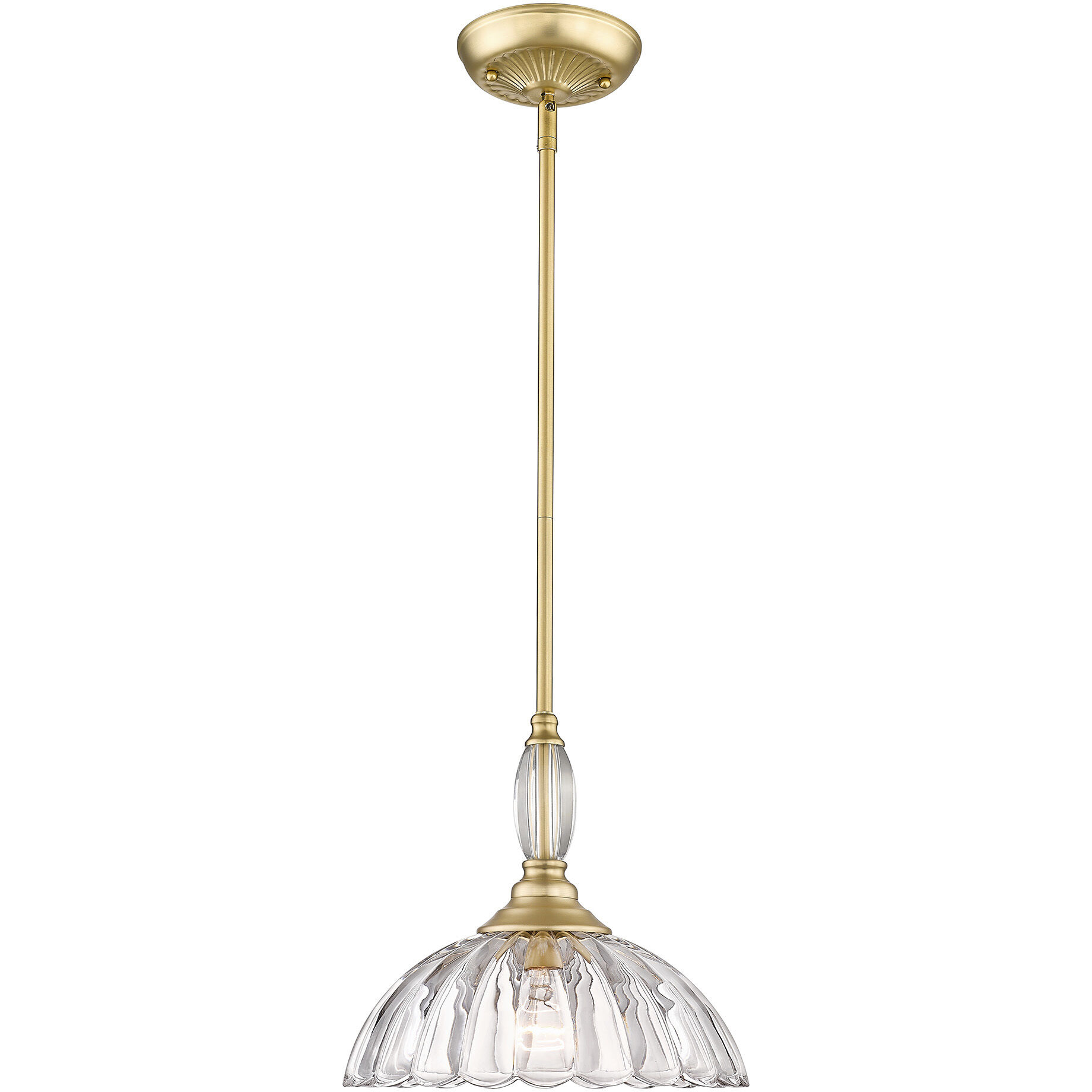 Audra 1 Light 11.75 inch Brushed Champagne Brass Pendant Ceiling Light