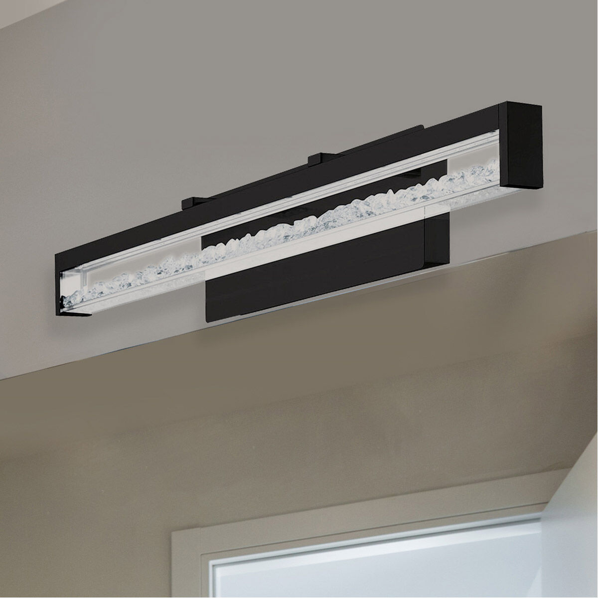 Cardito LED 27.56 inch Matte Black Bath Vanity Wall Light