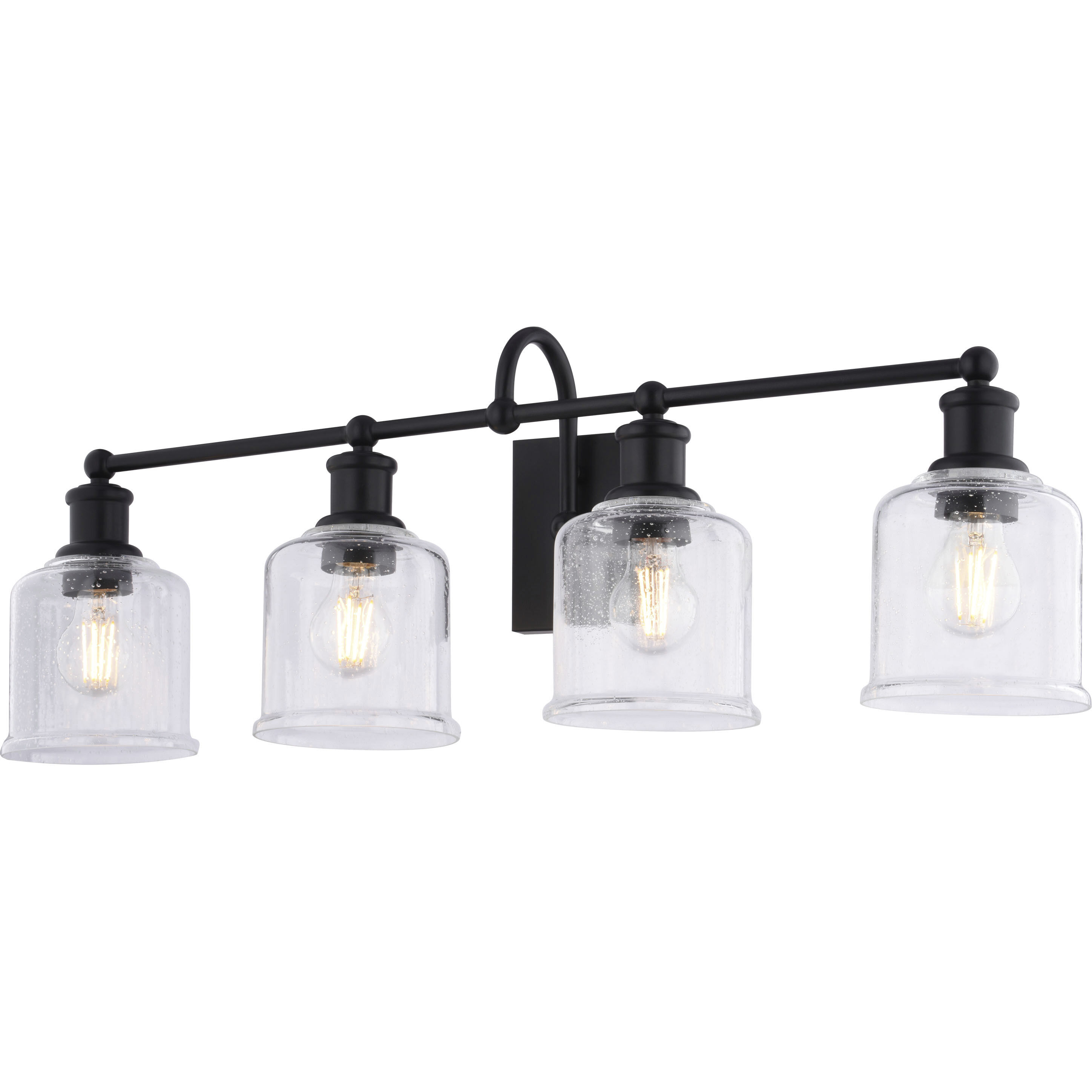 Northbrook 4 Light 32 inch Matte Black Bathroom Light Wall Light