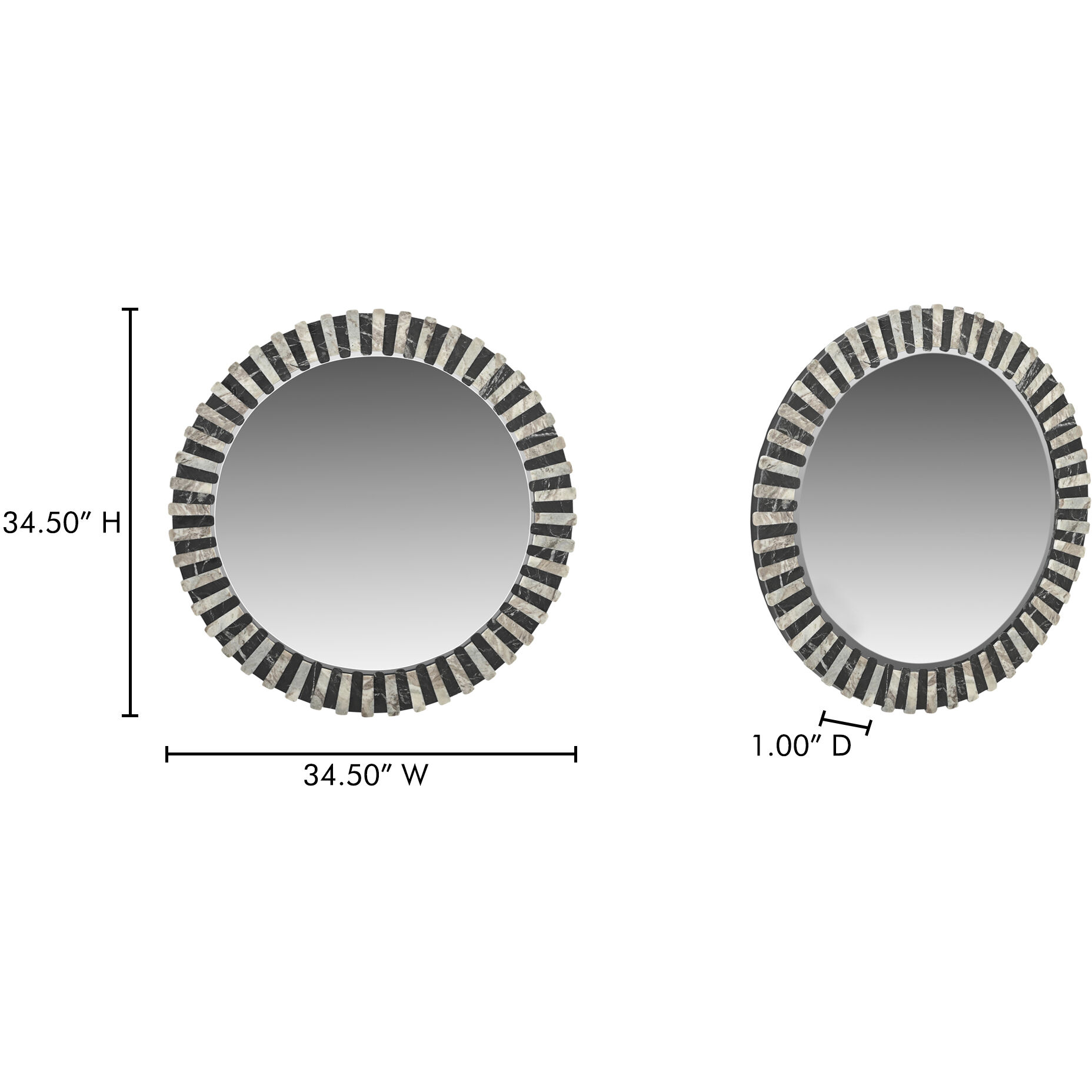 Isolde 34.5 X 34.5 inch Multicolor Mirror