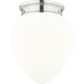 Gideon 1 Light 12.5 inch Polished Nickel Flush Mount Ceiling Light