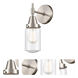 Caden 1 Light 5 inch Satin Nickel Sconce Wall Light in Seedy Glass