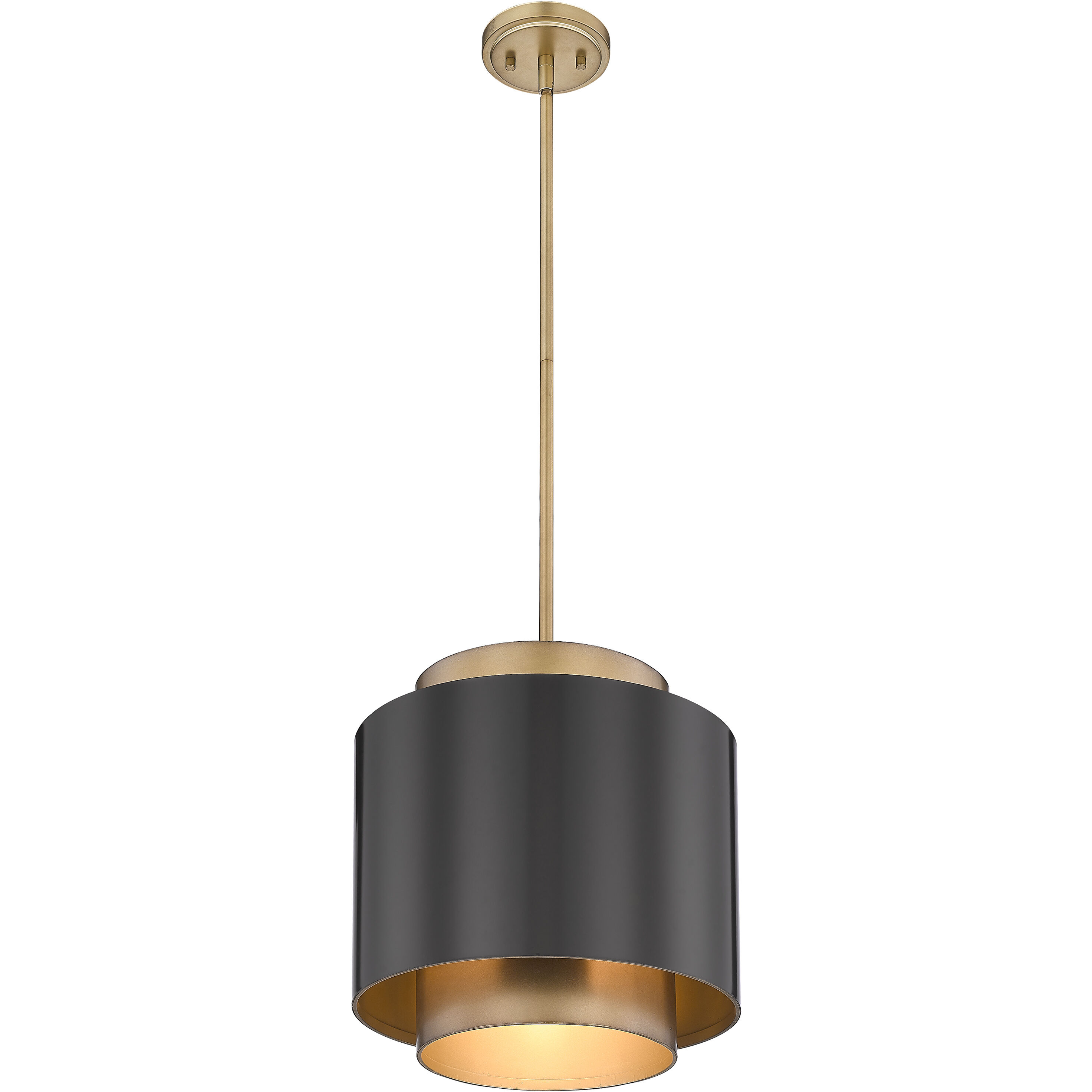 Harlech 1 Light 12.25 inch Bronze and Rubbed Brass Pendant Ceiling Light in Bronze and Brass