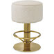 Carleton 26.77 inch Brushed Brass and Camari Cream and Swivel Base Bar Stool