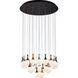 La Botella 29 Light 30 inch Deep Taupe / Brushed Aluminum / Brushed Gold Chandelier Ceiling Light