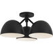 Fosso 3 Light 17 inch Black Semi-Flush Mount Ceiling Light