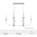 Southcrest 6 Light 36 inch Distressed White Linear Chandelier Ceiling Light