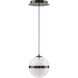 Cyllindra LED 6 inch Black Chrome Pendant Ceiling Light in 3000K, Black/Chrome, dweLED