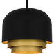 Frankie 3 Light 12 inch Matte Black Pendant Ceiling Light