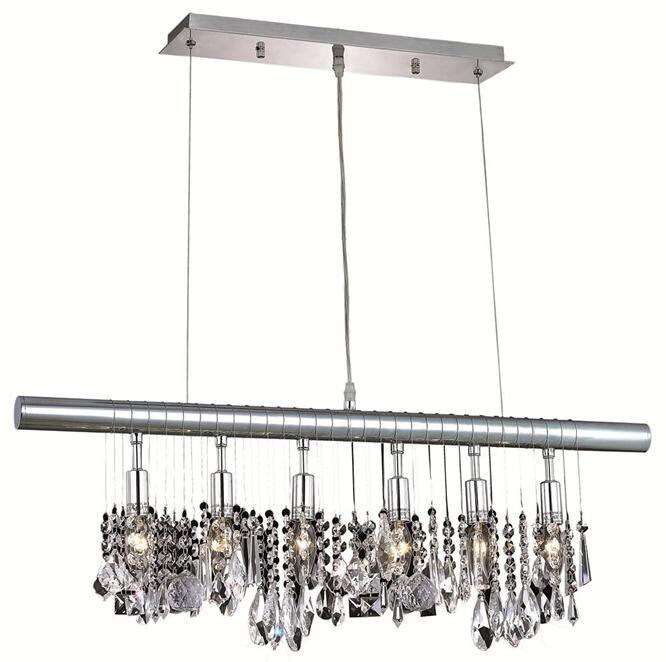 Chorus Line 6 Light 30 inch Chrome Dining Chandelier Ceiling Light