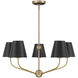 Xavier 5 Light 28 inch Vibrant Gold Chandelier Ceiling Light in Vibrant Gold and Matte Black