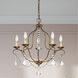 Chesterfield 5 Light 22 inch Hand Applied Venetian Golden Bronze Chandelier Ceiling Light