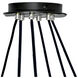 Flame 12 Light 36 inch Matte Black Chandelier Ceiling Light