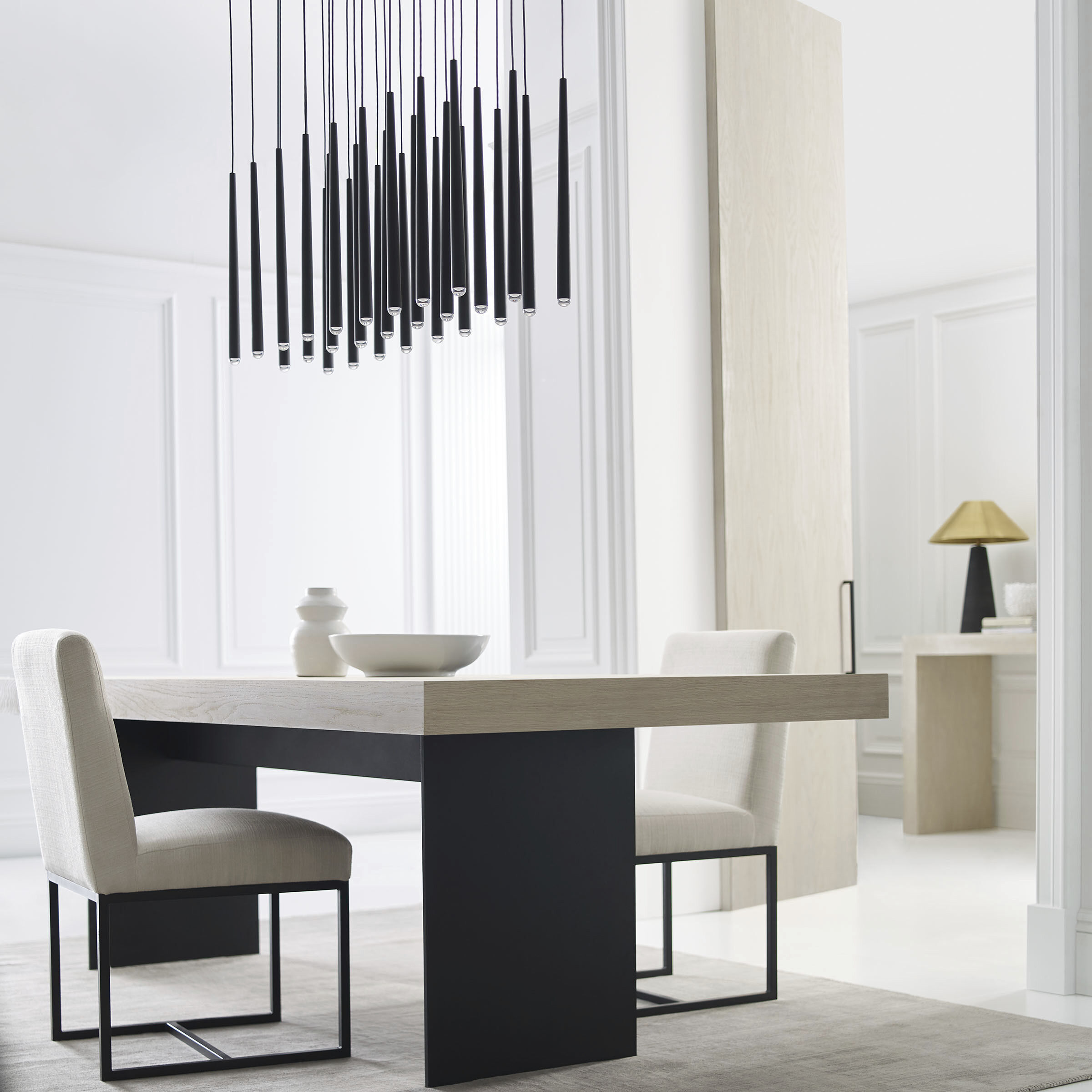 Sean Lavin Pylon LED Nightshade Black Chandelier Ceiling Light, Integrated LED