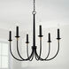 Amara 6 Light 31 inch Matte Black with Brass Chandelier Ceiling Light