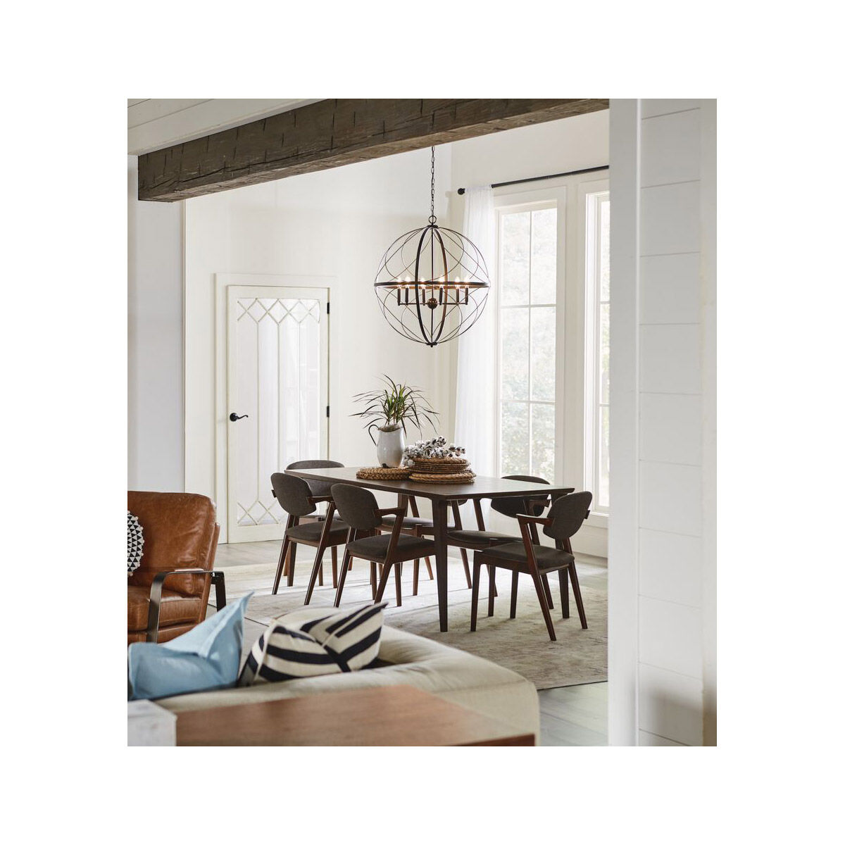 Gerald Ave 6 Light 28 inch Antique Bronze Pendant Ceiling Light