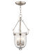 Jefferson 3 Light 10 inch Brushed Nickel Chain Lantern