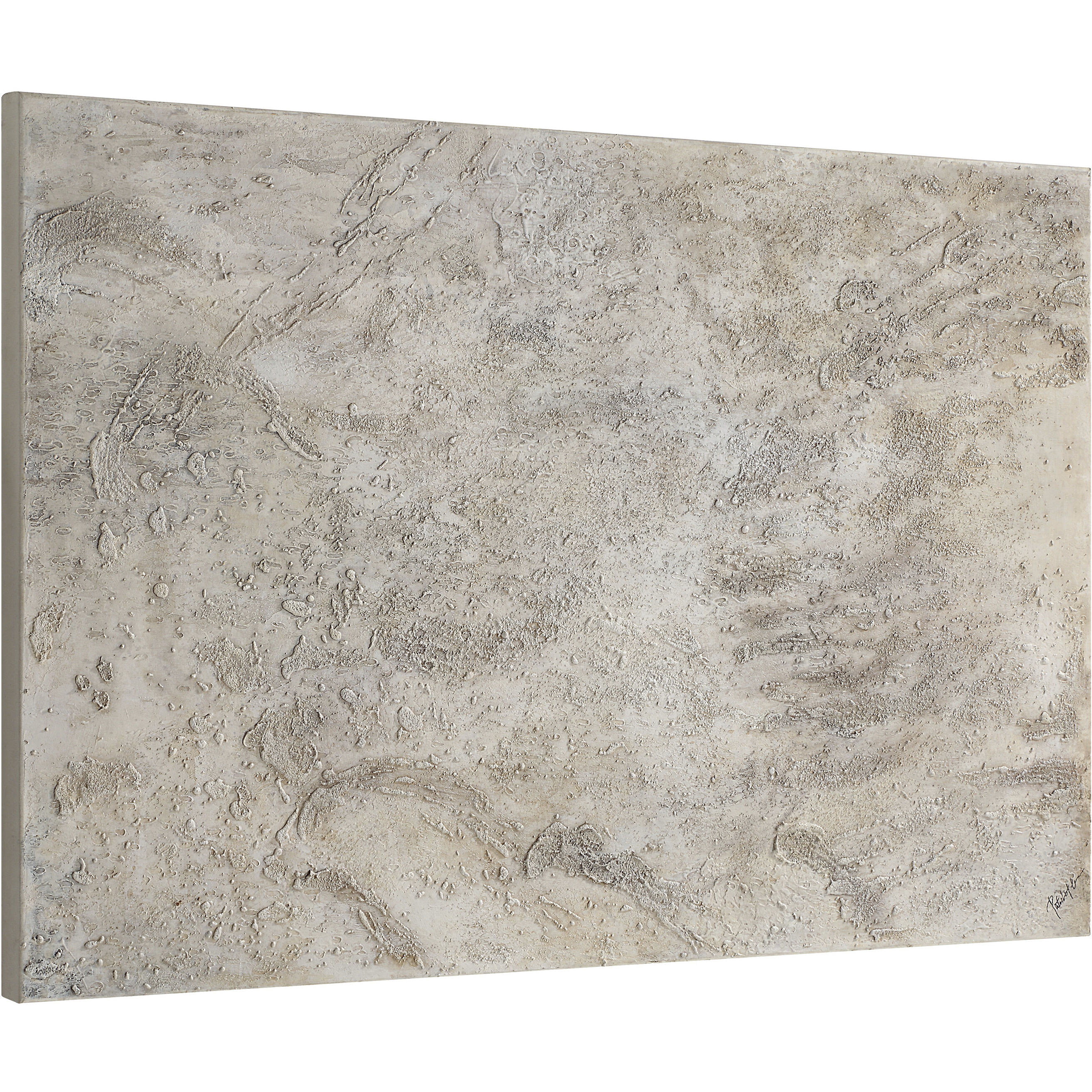 Mann Beige and White and Grey Canvas Art