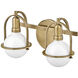 Somerset 2 Light 16 inch Heritage Brass Vanity Light Wall Light