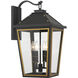 Hawkins 4 Light 22.5 inch Matte Black and Textured Gold Outdoor Sconce