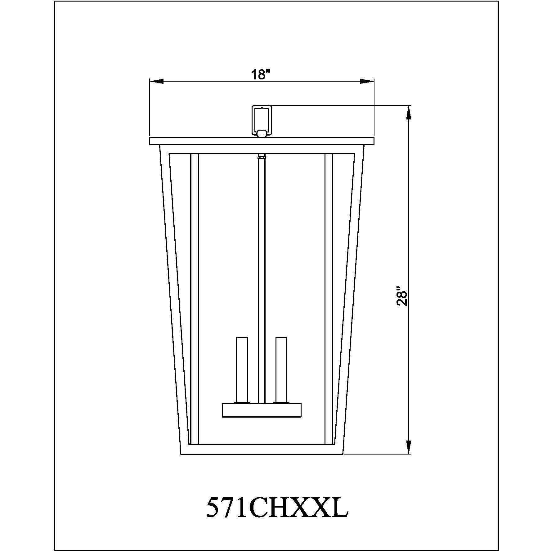 Seoul 4 Light 18 inch Black Outdoor Chain Mount Ceiling Fixture