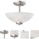 Tia 2 Light 11.75 inch Matte Nickel Semi Flush Mount Ceiling Light