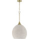 Keira 1 Light 16 inch Satin Brass Pendant Ceiling Light in White Rope