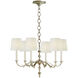 Thomas O'Brien Channing 6 Light 28 inch Burnished Silver Leaf Chandelier Ceiling Light in Linen, Small