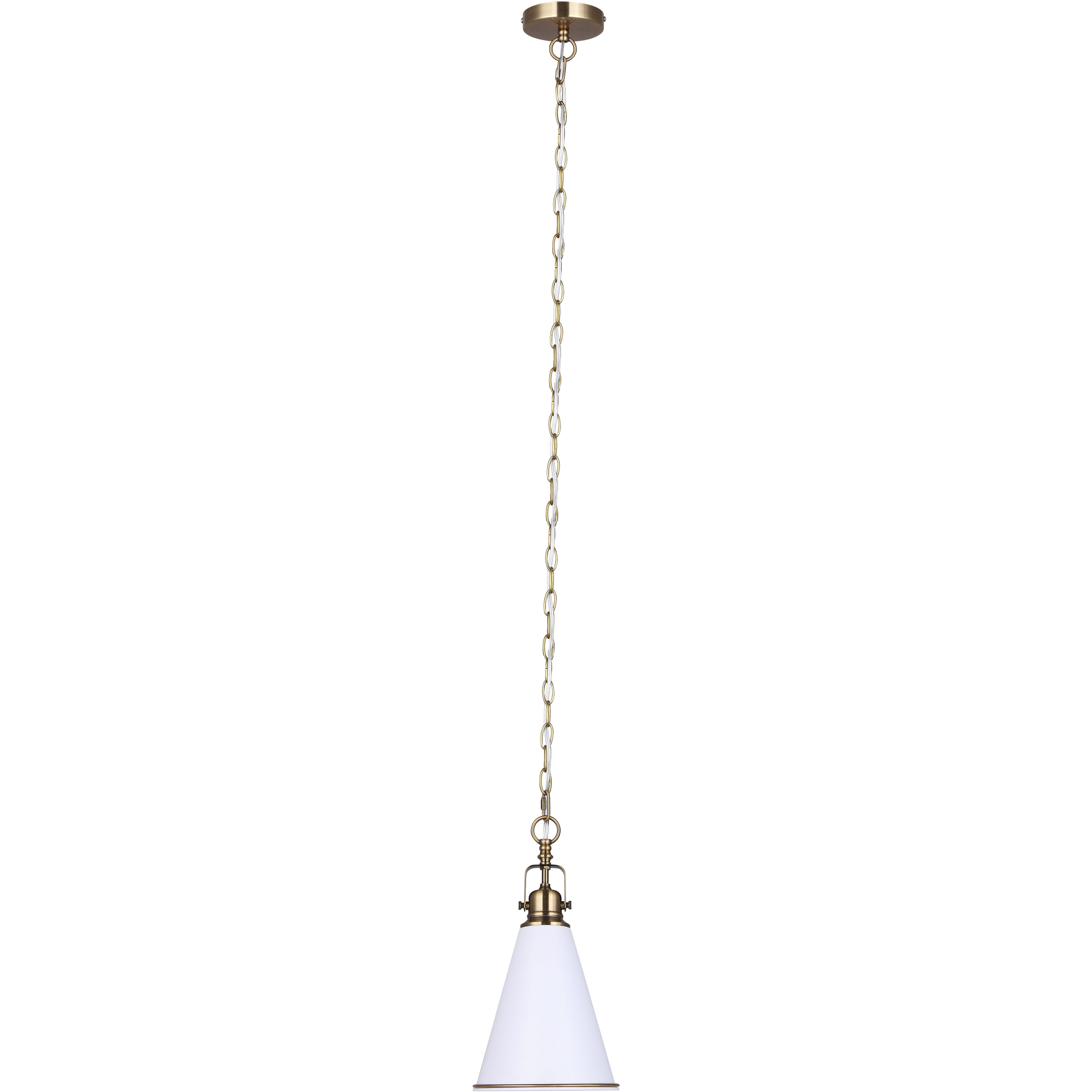 Ollie 1 Light 7.5 inch Matte White and Gold Pendant Ceiling Light