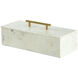 Anita 14.4 X 5.9 inch White and Brass Box