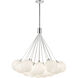 Bolla LED 28 inch Opal Glass Chandelier Ceiling Light in Steel, Clear Glass and Interior Opal Glass