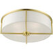 Wesley 4 Light 19 inch Satin Brass Semi-Flush Ceiling Light