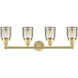 Bell 4 Light 33.5 inch Satin Gold Bath Vanity Light Wall Light in Silver Plated Mercury Glass, Small